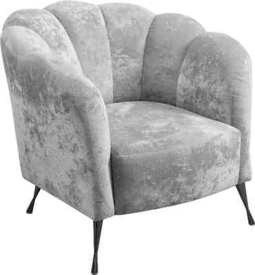 Produktbild von Ravio Cocktailsessel Adria, Stilvoll Muschelsessel, Muschelstuhl, Freizeitsessel für Wohnzimmer, Armlehnstuhl (Eureka 2132 + Schwarze Beine)