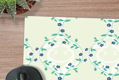 Produktbild von MuchoWow® Mauspad Mousepad Grün - Blau - Blume - Design 30x30 cm - Mousepads - Maus Mat - Pad - Mausunterlage - Gaming