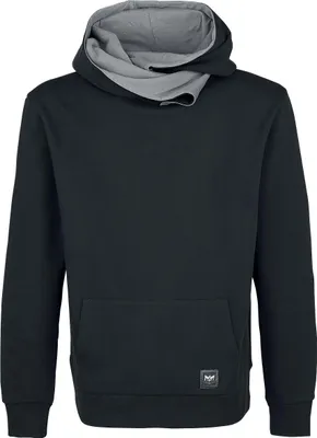 Produktbild von Black Premium by EMP Herren schwarzer Hoodie mit hohem Kragen L