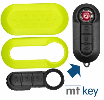 Produktbild von Auto Schlüssel Set Schale Cover Grün + Tastenfeld kompatibel mit FIAT 500 Punto Doblo