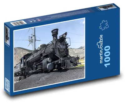 Zdjęcie produktu dla Puzzle 1000 Historyczna lokomotywa parowa na trasie - martinpuzzle