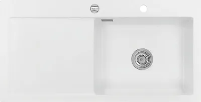 Produktbild von Auflagespüle KeraDomo MERA 100 SL Polar Becken rechts mit Excenterbedienung