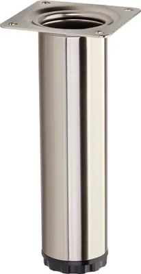 Zdjęcie produktu dla Noga meblowa BRAVO Wysokość 150 mm (+ 10 mm) Ø 40 mm wygląd stali nierdzewnej Regulowana wysokość stalowej nogi szafki Noga podporowa o nośności do 50 kg SOTECH