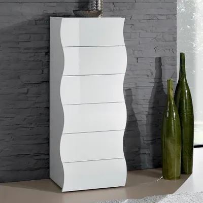 Produktbild von Design-Kommode Schlafzimmer mit 6 Schubladen Weiß Onda Septet