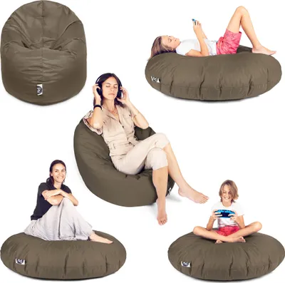 Produktbild von Sit&Joy Sitzsack 2 in 1 Sitzkissen Bodenkissen für Erwachsene & Kinder - Gaming mit Füllung Kissen Sessel BeanBag in 3 Größen und 27 Farben erhältlich mit Reißverschluss (Ø 145cm)