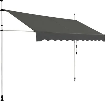 Produktbild von Einziehbare Markise, UV-beständig, verstellbar, 300x120 cm, grau