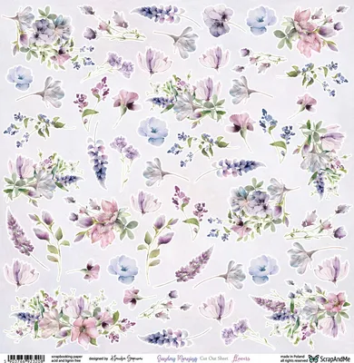 Obrázok produktu pre obojstranný papier na scrapbooking 30x30cm - ScrapAndMe - Sunday Morning - Flowers- vystrihovačka
