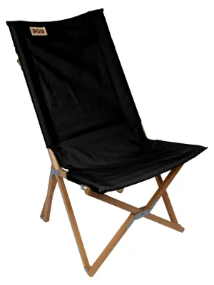 Produktbild von Faltstuhl aus Holz für Camping, belastbar bis 125 kg - Größe L - Schwarz