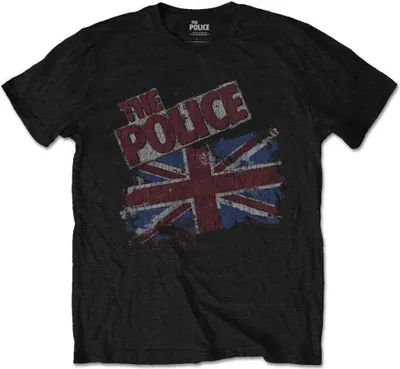 Zdjęcie produktu dla The Police - Koszulka męska Vintage Flag w rozmiarze XX - czarny