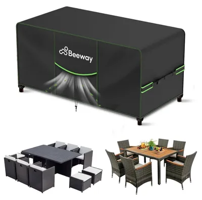 Immagine prodotto di Copertura impermeabile per mobili da giardino, dimensioni 183x122x73 cm, tessuto Oxford 420D, colore nero
