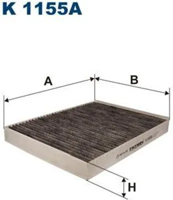 Produktbild von FILTRON Innenraumfilter mit Aktivkohle und Pollenfilter, 276x216x34 mm