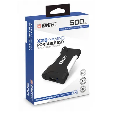 Image de Emtec SSD 3.2Gen2 X210 500GB Portable Gaming