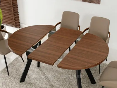 Obrázok produktu pre Okrúhly rozkladací stôl 100(180)x100 WENDER - orech / čierny