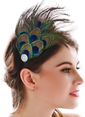 Produktbild von Boho-Federstirnband mit indischem Pfauen-Kopfschmuck für Frauen