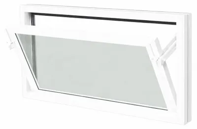 Produktbild von Kunststoffkellerfenster weiß oder braun mit Isolierglas 2.0 Maße: BxH 600 x 700 weiß