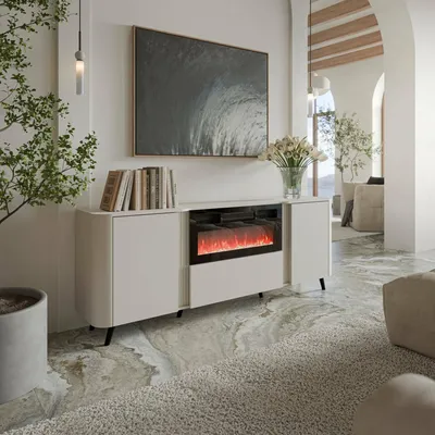 Image de Briano - Buffet, 191x40x69h cm Beige, 2 Étagères