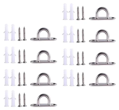 Produktbild von Schwerlast-Deckenhaken 8 Stück, 4,5cm x 1,5cm x 2cm Edelstahl Karabiner und Augplatte für Hängesessel und Sonnensegel