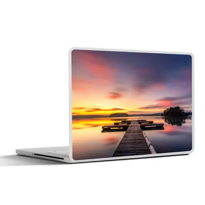Produktbild von MuchoWow® Laptop Aufkleber Sticker Cover Steg - Sonnenuntergang - Wasser - Meer - Spiegelung 31x22.5 cm - Laptop-Deko