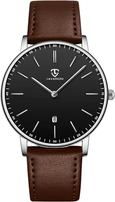 Obrázek produktu pro Pánské analogové náramkové hodinky s koženým řemínkem, ukazatelem data, pouzdrem o velikosti 39 mm, japonským quartzovým mechanismem. Klasické hodinky vhodné pro běžné nošení i do práce