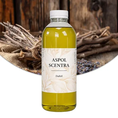 Produktbild von Aspol Scentra Vanille, Zeder und Lavendel UFIGREEN Duftöl für Kerzen und Diffusoren 1000 ml, KI-generiertes Bild