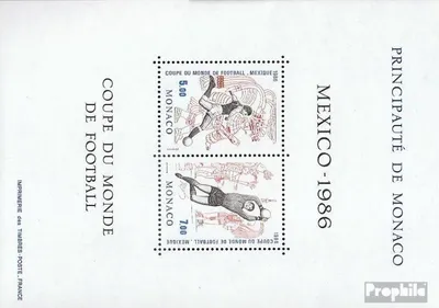 Produktbild von Briefmarken Monaco 1986 Mi Block33 (kompl.Ausg.) postfrisch Fußball-WM