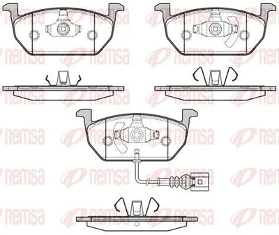 Produktbild von REMSA Bremsbeläge Satz Vorne Bremsklötze für VW Golf VII Schrägheck (5G1, BQ1, BE1, BE2) 1601.01