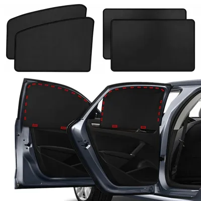 Produktbild von Magnetische Auto-Sonnenblenden, 4 Stück, Hitzeschutz, für Autofenster