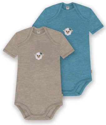 Produktbild von normani 2er Set Baby Merino Body Kurzarm