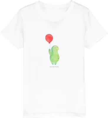 Produktbild von Mr. & Mrs. Panda Kleinkinder T-Shirt Schildkröte Luftballon 12-14 Jahre (152/164) - Weiß - Geschenk, Kinder, Motivationsspruch, Ballon, Schildkröten, Kindershirt, Bio