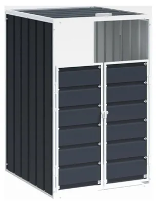 Produktbild von Mülltonnenaufbewahrung für Einzeltonne - Anthrazit Stahl - verbirgt Ihre Mülltonnen - praktischer Zugang - 72x81x115cm