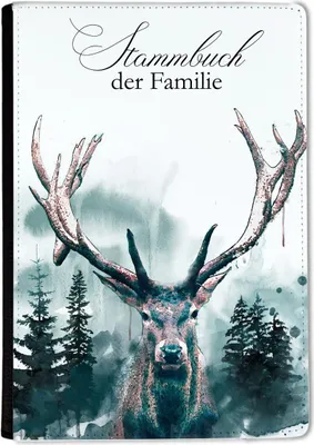 Produktbild von Familienstammbuch, Stammbuch A5 Hirsch Wald Stammbuch der Familie, für Hochzeit