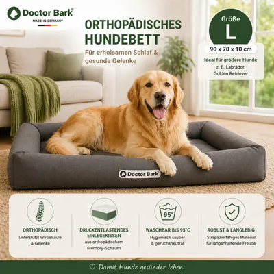 Produktbild von Doctor Bark – Hundebett –  Grau – L