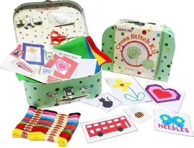 Obrázok produktu pre Buttonbag Krížový steh Výrobná sada – Kreatívna sada na ručné práce pre deti