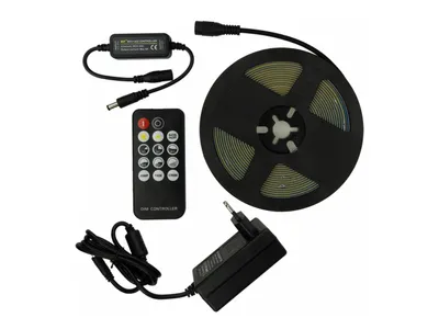 Zdjęcie produktu dla Taśma LED COB ze Sterownikiem RF Zasilaczem 24V 3000K IP20 5m EC20811