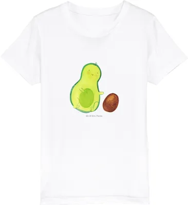 Produktbild von Mr. & Mrs. Panda Kleinkinder T-Shirt Avocado Kern rollt 3-4 Jahre (98/104) - Weiß - Geschenk, Teenager, Geburtstag, Schwanger, Avocados, für Kinder, Kindershirt, Kurzarm