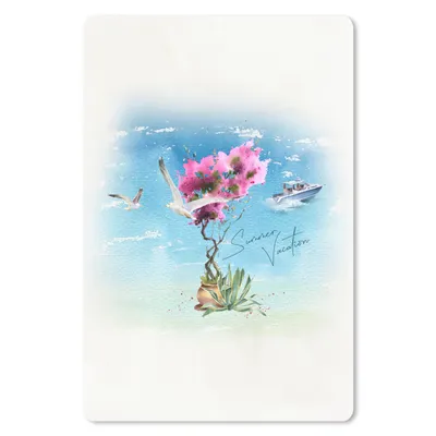 Produktbild von MuchoWow® Mauspad Mousepad Blume - Boot - Aquarell 18x27 cm - Mousepads - Maus Mat - Pad - Mausunterlage