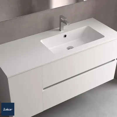 Immagine prodotto di Lavabo Salgar VILNA 905 elemento mobile sinistro senza sifone e scarico a scatto, per mobile 600 MINERALSOLID MATT 905 x 460 x 15 mm