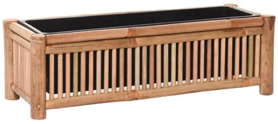 Produktbild von VIVANNO Blumenkasten Bambus KAJIX Kasten, Natur matt - 66x24x20 cm