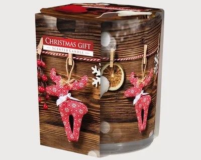 Produktbild von Duftkerze Motivglas 'Christmas Gift' 120gr Wachs