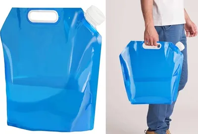 Produktbild von GKA faltbarer Getränkebehälter 5 Liter mit Zapfhahn Getränkespender Wasserkanister Kanister faltbar für Camping Outdoor Garten