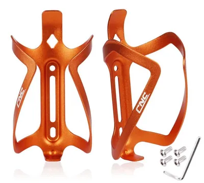 Image de Porte-bidon pour vélo en aluminium, couleur orange, lot de 2, pour vélo de course/VTT