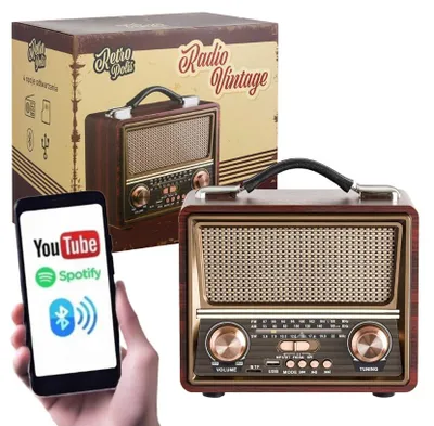 Produktbild von Retropolis Seattle Retro Radio Bluetooth FM AM SW USB microSD tragbar Netz- und Batteriebetrieb