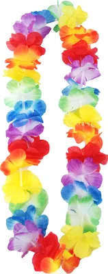 Produktbild von Hawaii Blumenkette / Hawaiikette regenbogenfarben 90cm bunt