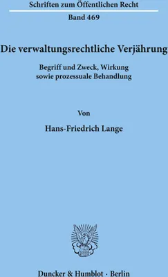 Produktbild von Die verwaltungsrechtliche Verjährung.