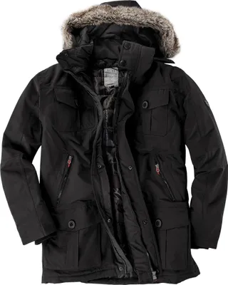 Produktbild von Brigg schwarzer Parka mit abnehmbarer Kapuze XXL