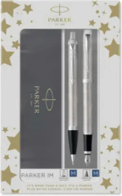 Zdjęcie produktu dla PARKER Füller & Kugelschreiber DuoSet IM Brushed Metal CC M Geschenkbox