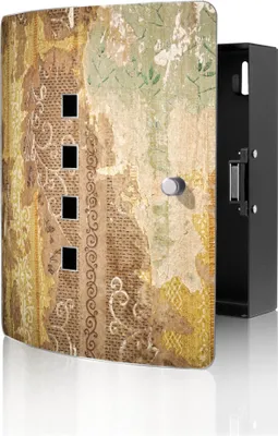 Produktbild von banjado Design Schlüsselkasten aus Edelstahl für 10 Schlüssel, Schlüsselschrank 24 x 21,5 x 7cm groß mit Magnetverschluss,  Alte Tapeten [BWSK 12614]
