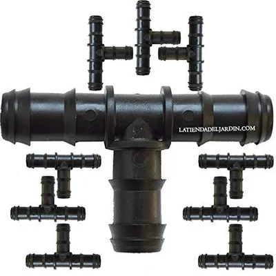T-Stück für Tropfschlauch 16 mm, PP, schwarz, 10 Stück