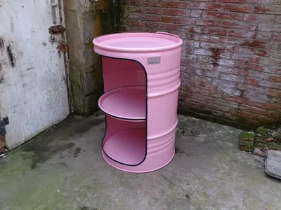 Produktbild von Fassregal Design Regal Ölfass 210L Fass Möbel Rosa Fassmöbel mit Beleuchtung