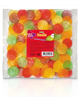 Image de Red Band Mini Smile Gomme fruitée 5 fois assortie 500g